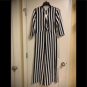 Black and white stripped jumpsuit